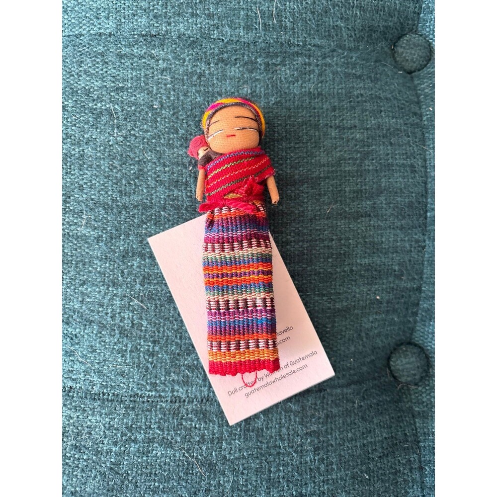 Guatemalan handmade worry Doll - mama and baby